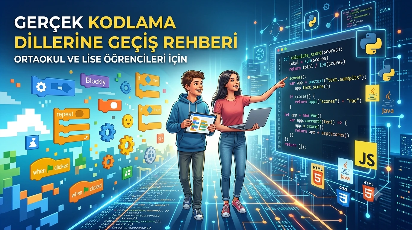 Ortaokul ve Lise Öğrencileri İçin Gerçek Kodlama Dillerine Geçiş Rehberi