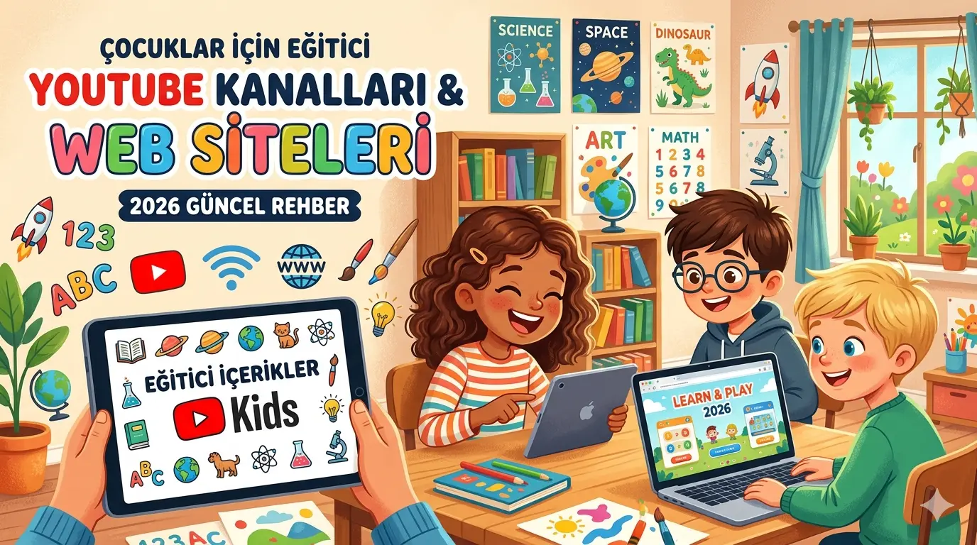Çocuklar İçin Eğitici YouTube Kanalları ve Web Siteleri (2026 Güncel Rehber)