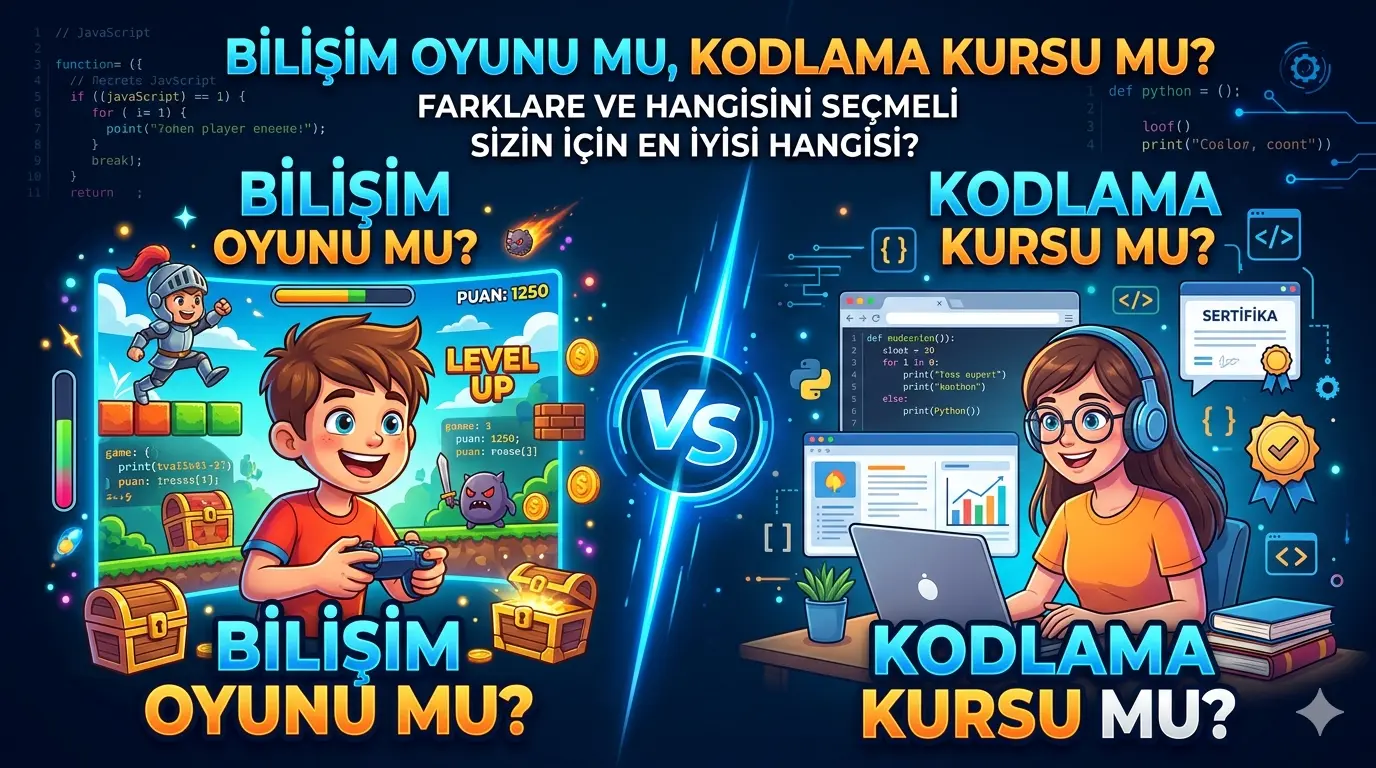 Bilişim Oyunu mu, Kodlama Kursu mu? Farkları ve Hangisini Seçmeli